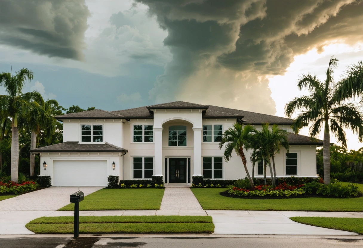 Contractor and homeowner assessing a Southwest Florida home for storm readiness