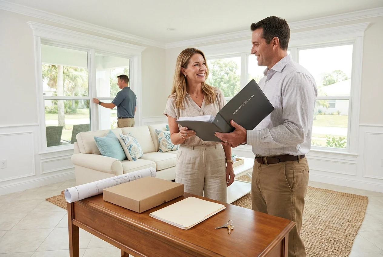 Homeowner receives final inspection records from contractor after completed remodel
